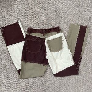 jaded london fringe patchwork jeans